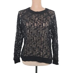 Rebecca Taylor Black Lace Top Sheer Unlined Size Medium